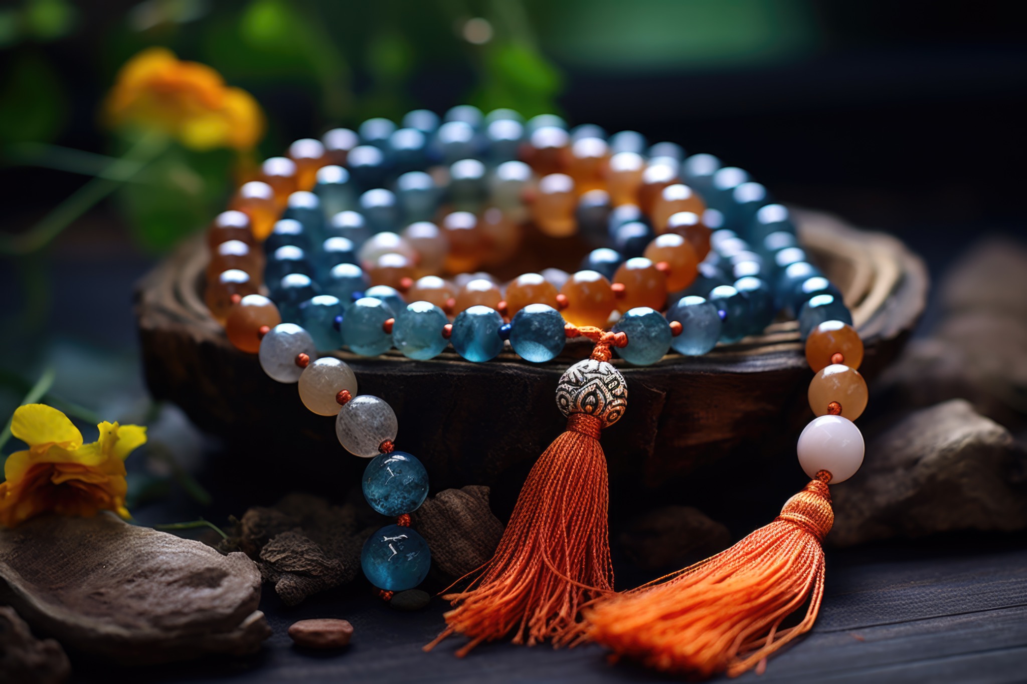 Sacred Mala Beads for Mantra Meditation