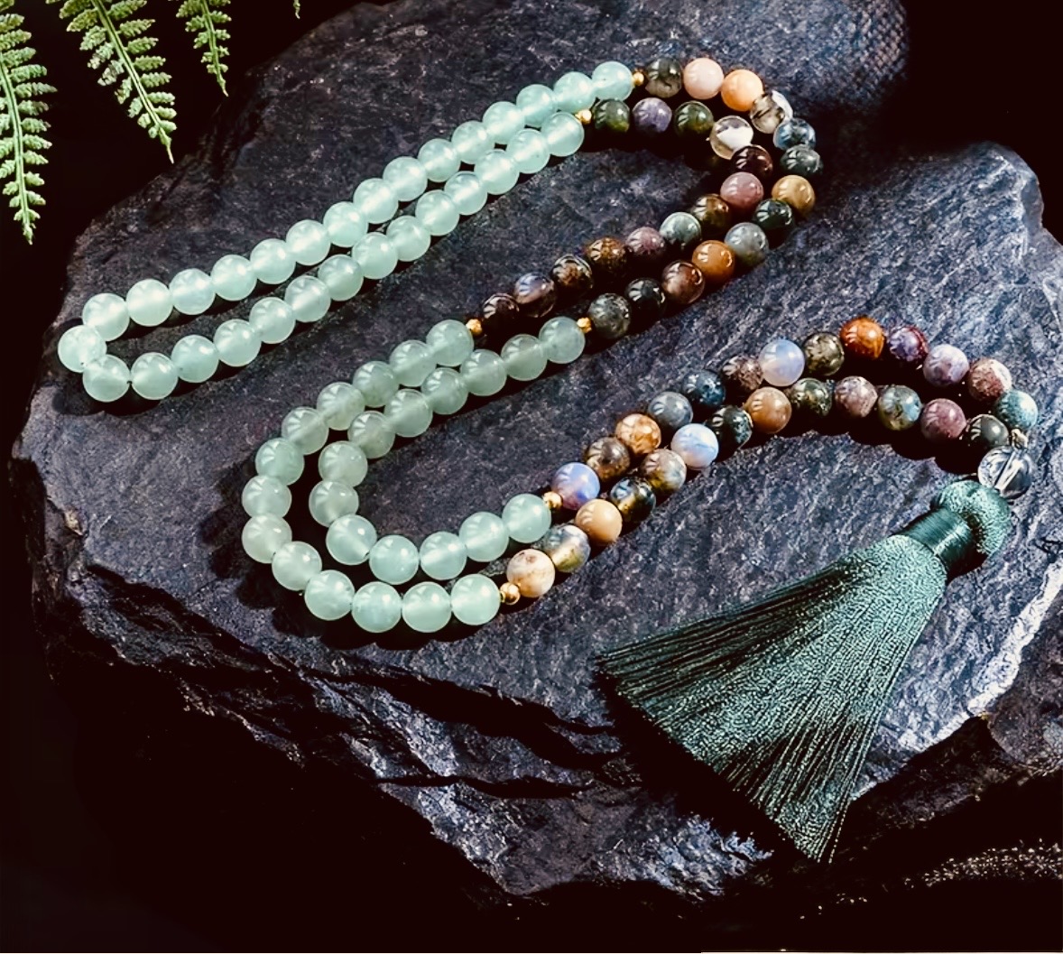 Green Agate Mala